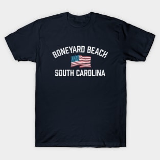 Boneyard Beach South Carolina Bulls Island SC USA Flag Vintage T-Shirt